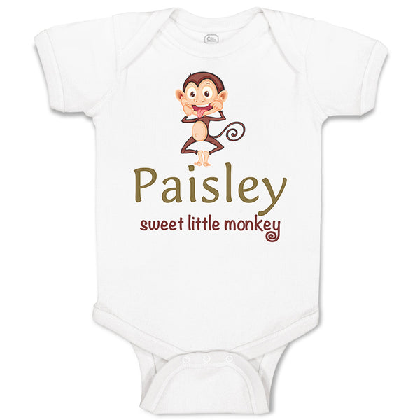 Baby Clothes Paisley Sweet Little Monkey Zoo Funny Baby Bodysuits Cotton