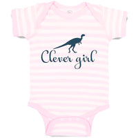 Baby Clothes Clever Girl Dinosaurus Dino Trex Baby Bodysuits Boy & Girl Cotton