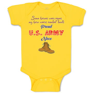 Baby Clothes Heroes Wear Capes, My Combat Boots Proud U.S Army Niece Cotton