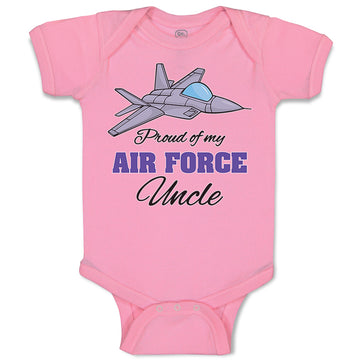 Baby Clothes Proud of My Air Force Uncle Baby Bodysuits Boy & Girl Cotton
