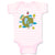 Baby Clothes Earth Globe with Bus Children Funny & Novelty Funny Baby Bodysuits