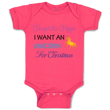 Baby Clothes Forget Hippo I Want A Unicorn Christmas Xmas Christmas Xmas Santa