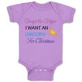 Baby Clothes Forget Hippo I Want A Unicorn Christmas Xmas Christmas Xmas Santa