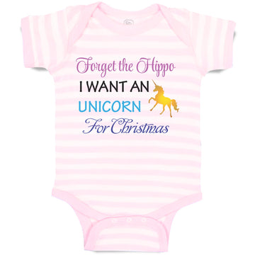 Baby Clothes Forget Hippo I Want A Unicorn Christmas Xmas Christmas Xmas Santa