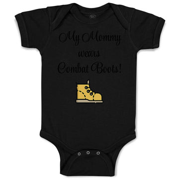 Baby Clothes My Mommy Wears Combat Boots! Mom Mothers Day Baby Bodysuits Cotton