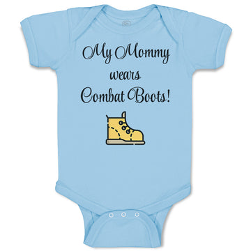 Baby Clothes My Mommy Wears Combat Boots! Mom Mothers Day Baby Bodysuits Cotton