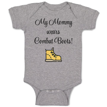 Baby Clothes My Mommy Wears Combat Boots! Mom Mothers Day Baby Bodysuits Cotton