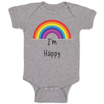 Baby Clothes I'M Happy Rainbow Funny Humor Baby Bodysuits Boy & Girl Cotton