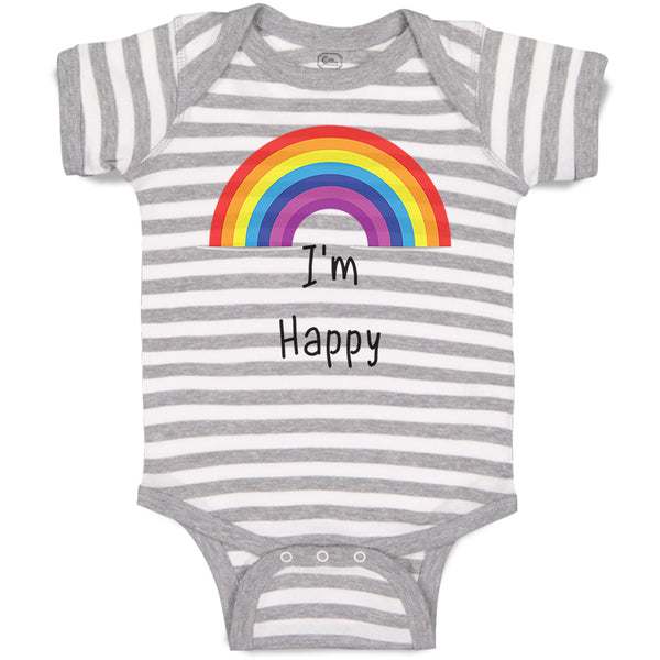 Baby Clothes I'M Happy Rainbow Funny Humor Baby Bodysuits Boy & Girl Cotton