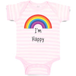 Baby Clothes I'M Happy Rainbow Funny Humor Baby Bodysuits Boy & Girl Cotton