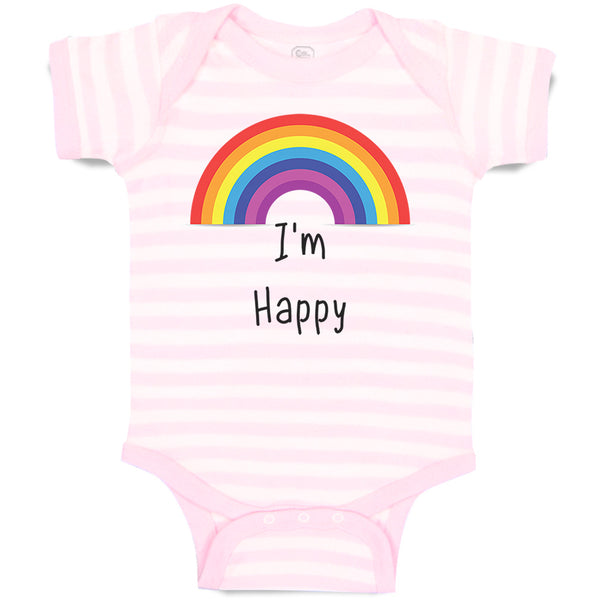 Baby Clothes I'M Happy Rainbow Funny Humor Baby Bodysuits Boy & Girl Cotton