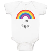 Baby Clothes I'M Happy Rainbow Funny Humor Baby Bodysuits Boy & Girl Cotton