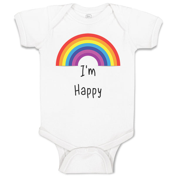 Baby Clothes I'M Happy Rainbow Funny Humor Baby Bodysuits Boy & Girl Cotton