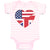 Baby Clothes American British Heart Flag Baby Bodysuits Boy & Girl Cotton