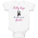 Baby Clothes Silly Boys Dirt Bikes Are for Girls! Funny Humor Baby Bodysuits
