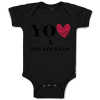 Baby Clothes You Heart A Mis Abuelos Funny Humor Baby Bodysuits Cotton