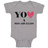 Baby Clothes You Heart A Mis Abuelos Funny Humor Baby Bodysuits Cotton
