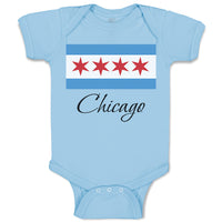 Baby Clothes Chicago Flag Star Valentines Love Baby Bodysuits Boy & Girl Cotton