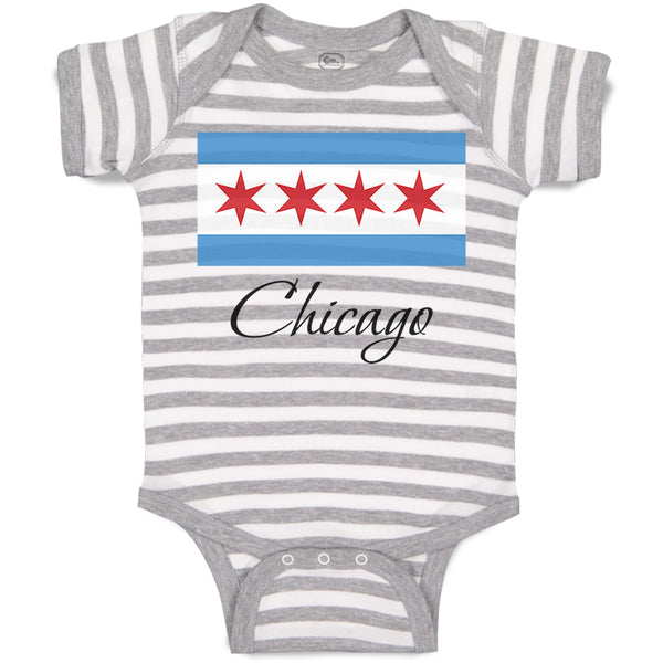 Baby Clothes Chicago Flag Star Valentines Love Baby Bodysuits Boy & Girl Cotton