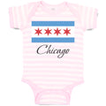 Baby Clothes Chicago Flag Star Valentines Love Baby Bodysuits Boy & Girl Cotton