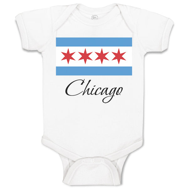 Baby Clothes Chicago Flag Star Valentines Love Baby Bodysuits Boy & Girl Cotton