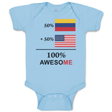 Baby Clothes 50% Colombian 50%American 100% Awesome Baby Bodysuits Cotton