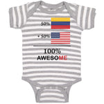 Baby Clothes 50% Colombian 50%American 100% Awesome Baby Bodysuits Cotton