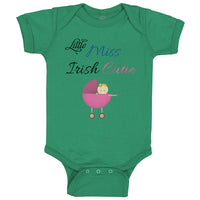 Baby Clothes Little Miss Irish Cutie St Patrick's Ireland Baby Bodysuits Cotton