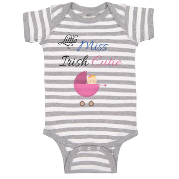 Baby Clothes Little Miss Irish Cutie St Patrick's Ireland Baby Bodysuits Cotton