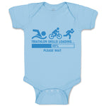 Baby Clothes Triathlon Skills Loading Please Wait Funny Humor Baby Bodysuits