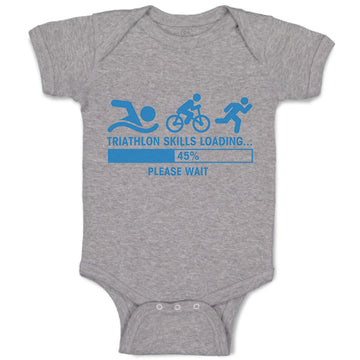 Baby Clothes Triathlon Skills Loading Please Wait Funny Humor Baby Bodysuits