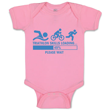Baby Clothes Triathlon Skills Loading Please Wait Funny Humor Baby Bodysuits