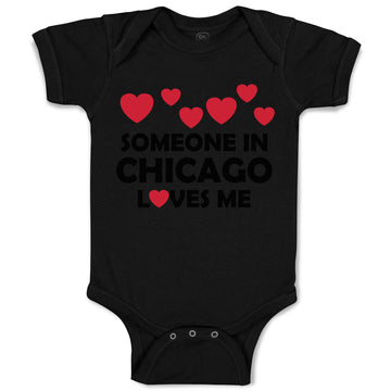 Baby Clothes Someone in Chicago Loves Me Style B Baby Bodysuits Cotton