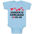 Baby Clothes Someone in Chicago Loves Me Style B Baby Bodysuits Cotton