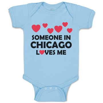 Baby Clothes Someone in Chicago Loves Me Style B Baby Bodysuits Cotton