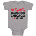 Baby Clothes Someone in Chicago Loves Me Style B Baby Bodysuits Cotton