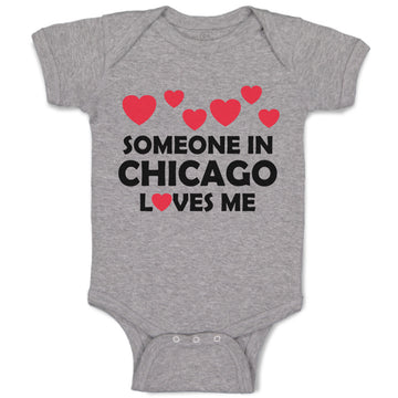 Baby Clothes Someone in Chicago Loves Me Style B Baby Bodysuits Cotton