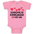 Baby Clothes Someone in Chicago Loves Me Style B Baby Bodysuits Cotton