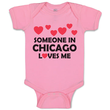 Baby Clothes Someone in Chicago Loves Me Style B Baby Bodysuits Cotton