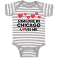 Baby Clothes Someone in Chicago Loves Me Style B Baby Bodysuits Cotton