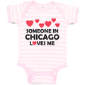 Baby Clothes Someone in Chicago Loves Me Style B Baby Bodysuits Cotton