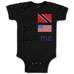 Baby Clothes 50%Trinidad 50% American 100% Me Baby Bodysuits Boy & Girl Cotton