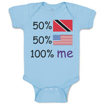 Baby Clothes 50%Trinidad 50% American 100% Me Baby Bodysuits Boy & Girl Cotton