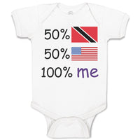 Baby Clothes 50%Trinidad 50% American 100% Me Baby Bodysuits Boy & Girl Cotton