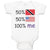 Baby Clothes 50%Trinidad 50% American 100% Me Baby Bodysuits Boy & Girl Cotton