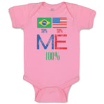 Baby Clothes Brazil Usa Flag Design Baby Bodysuits Boy & Girl Cotton