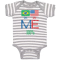 Baby Clothes Brazil Usa Flag Design Baby Bodysuits Boy & Girl Cotton