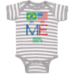 Baby Clothes Brazil Usa Flag Design Baby Bodysuits Boy & Girl Cotton