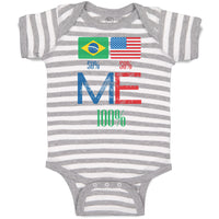 Baby Clothes Brazil Usa Flag Design Baby Bodysuits Boy & Girl Cotton