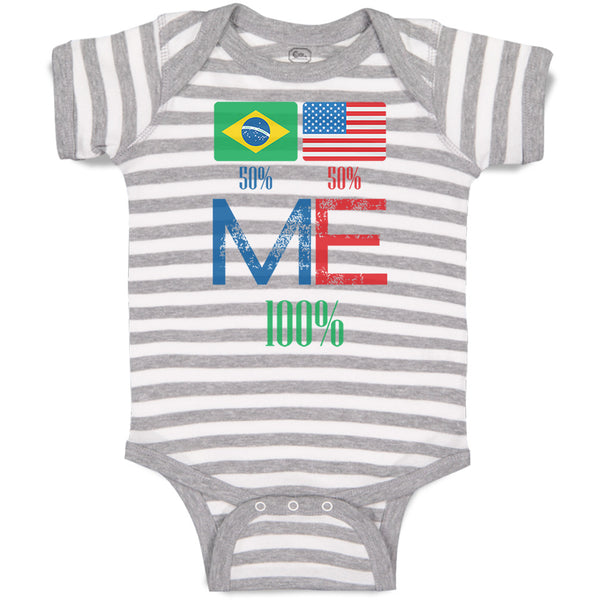 Baby Clothes Brazil Usa Flag Design Baby Bodysuits Boy & Girl Cotton